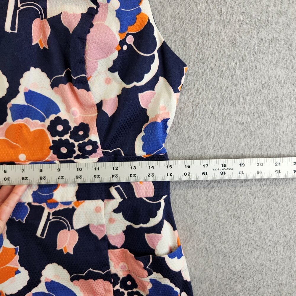 Boden Dress Womens 6 Blue Orange Floral Knee Modest Church Office Career - Picture 11 of 16